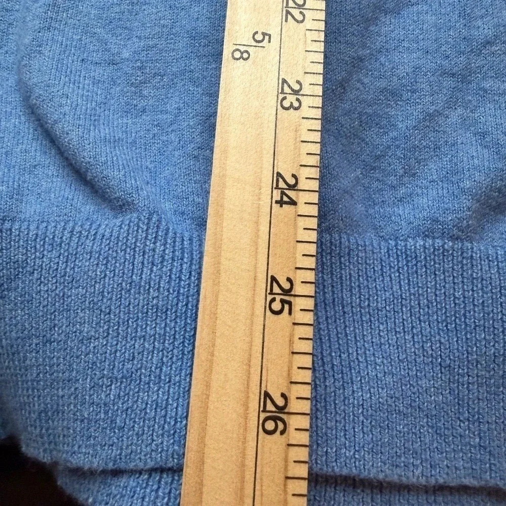 LL Bean Cotton Cashmere Quarter Zip Pullover Sweater Mens S Blue Quiet‎ Luxury